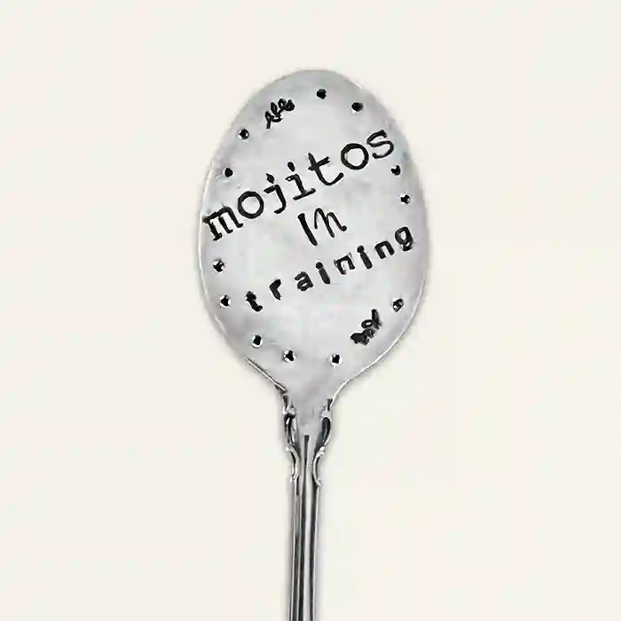 Mojitos In Training Vintage Silverware Spoon Herb Marker