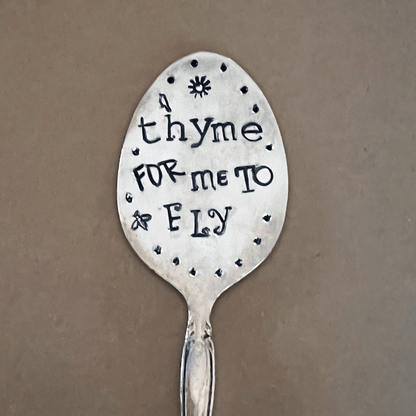 vintage garden marker – hand-stamped – funny herb label