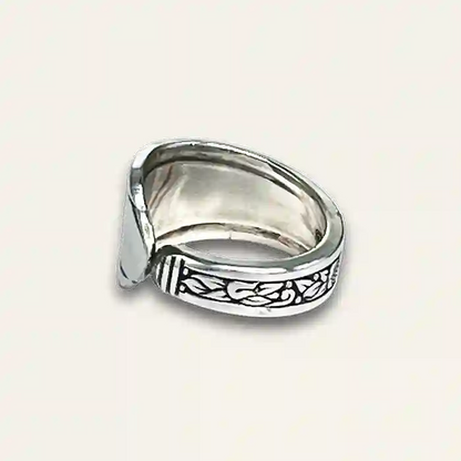 Upcycled silverware ring featuring artisan craftsmanship