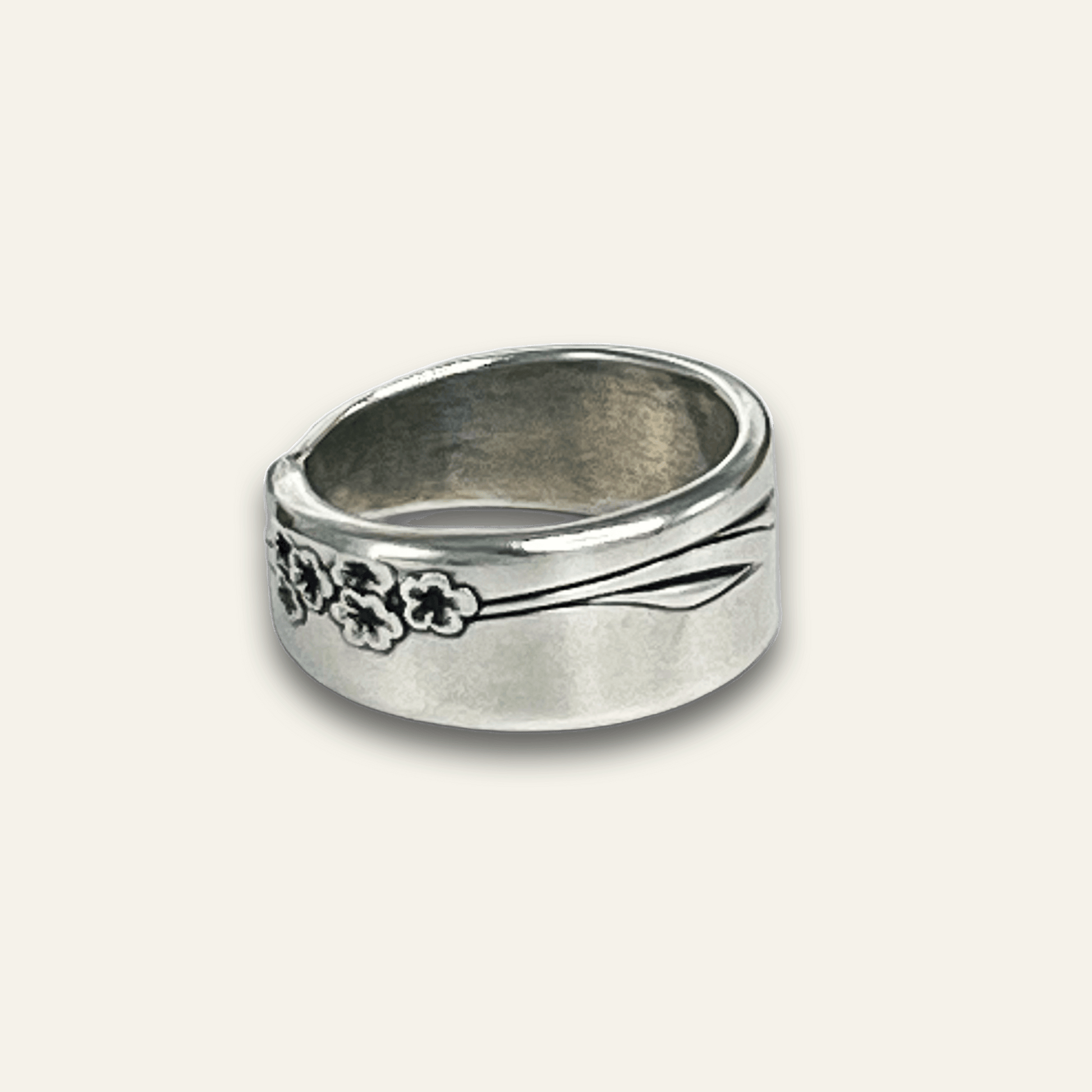 silver-plated spoon ring – boho silver ring – var1 – var2