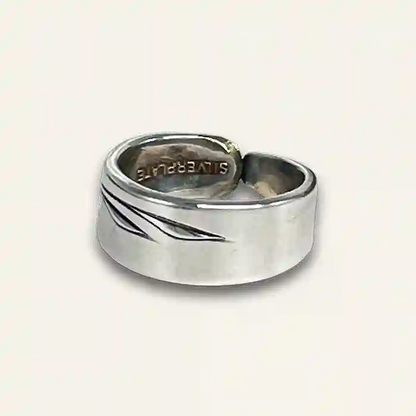 Upcycled silverware jewelry ring with timeless charm