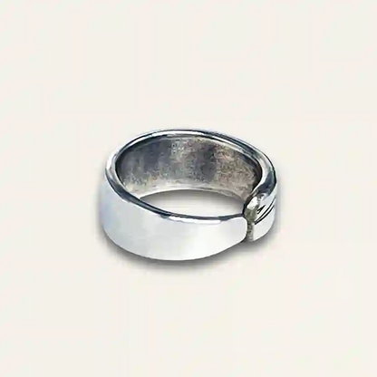 Boho silverplate spoon ring with vintage character