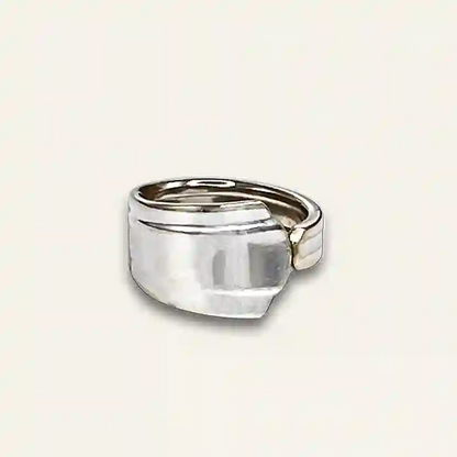 Hand-shaped vintage spoon ring with artisan finish