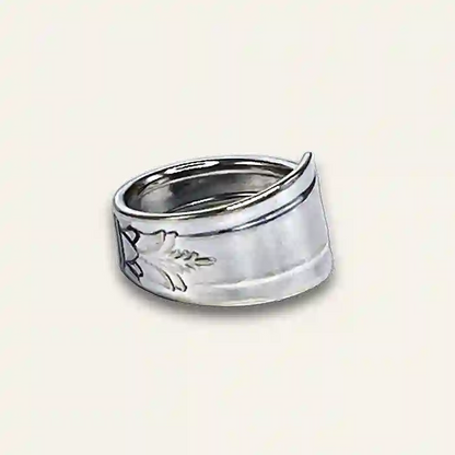Repurposed silverware ring with curved-band feel