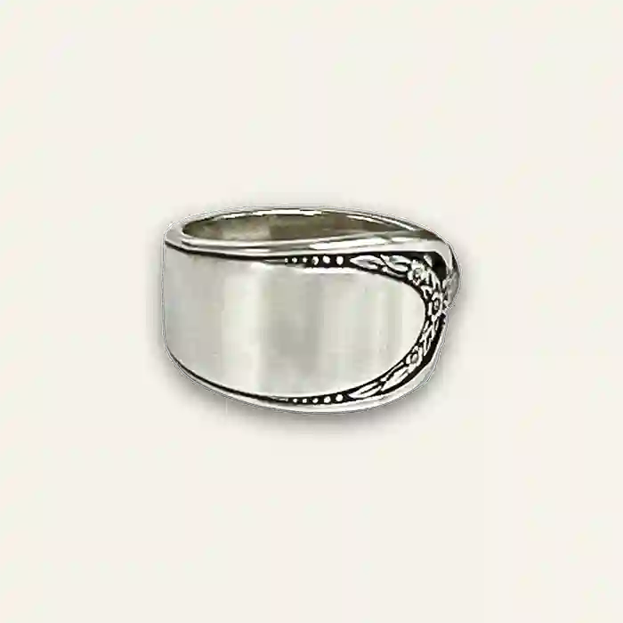 Vintage spoon ring with delicate old-world detailing