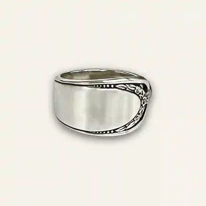 Vintage spoon ring with delicate old-world detailing