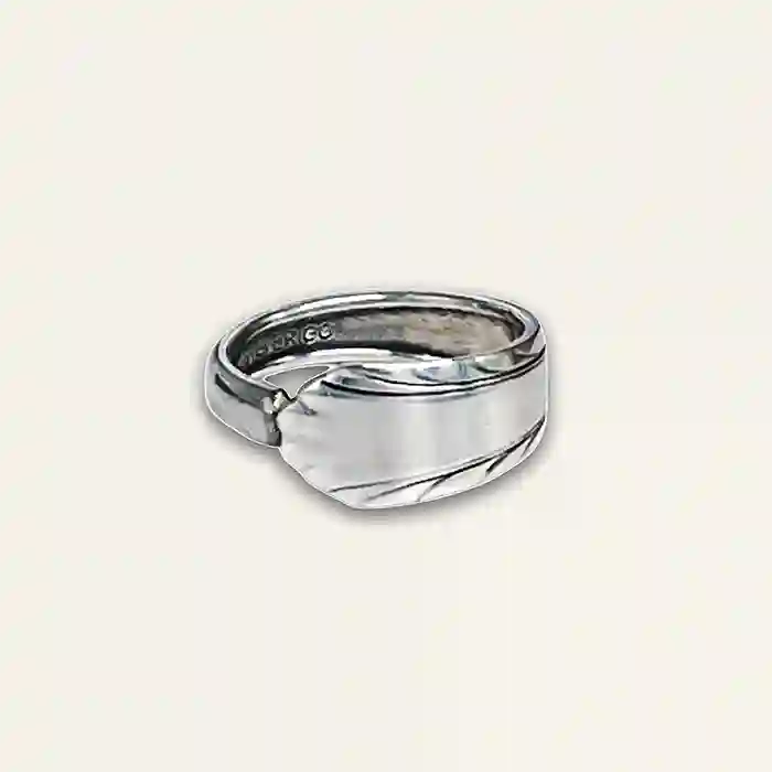 Upcycled antique spoon ring handcrafted from silverplate