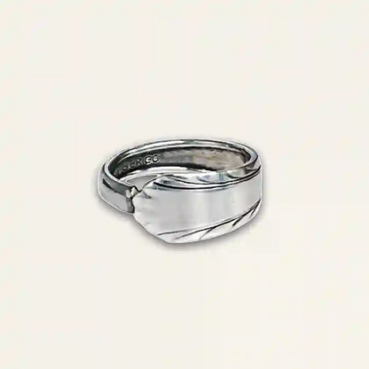 Upcycled antique spoon ring handcrafted from silverplate