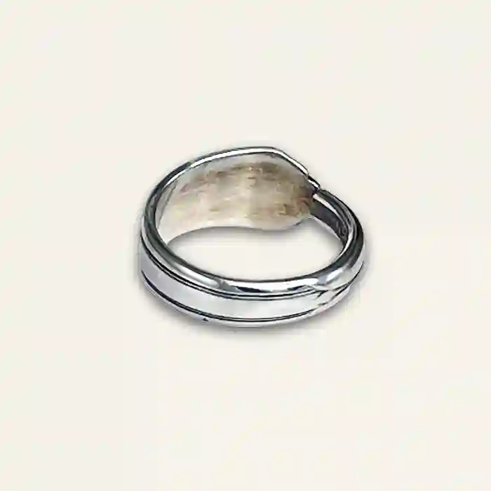 Artisan-made boho spoon ring from reclaimed flatware