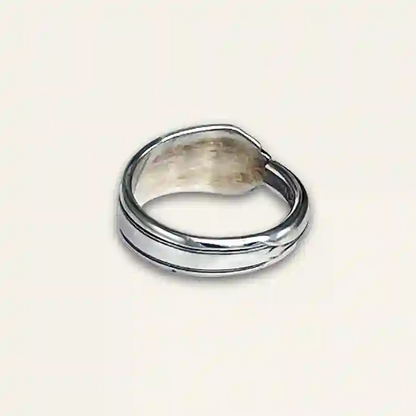 Artisan-made boho spoon ring from reclaimed flatware