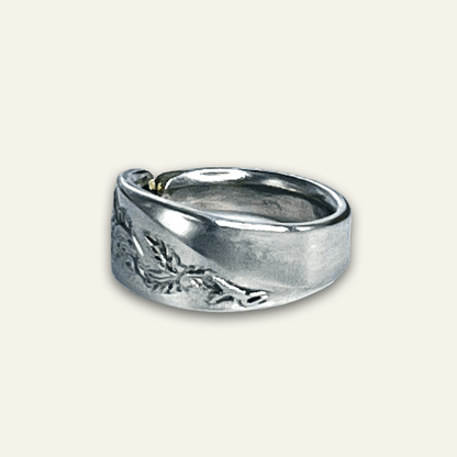 silver-plated spoon ring – handmade silver ring