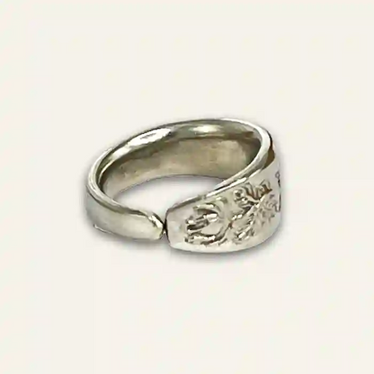 Hand-shaped silverplate ring with antique texture