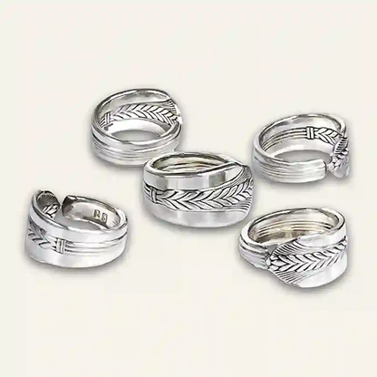 Vintage silver-plate ring with classic collectible pattern available in several sizes