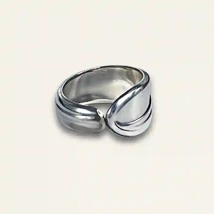 Handmade silverplate spoon ring made from authentic vintage silverware