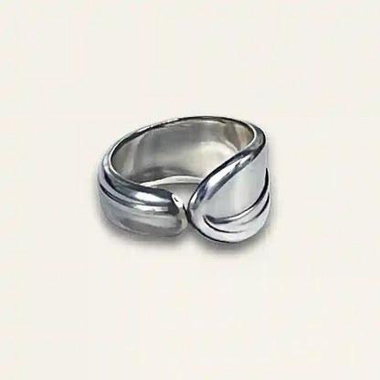 Handmade silverplate spoon ring made from authentic vintage silverware