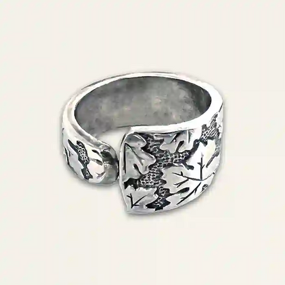 Vintage Leaf Pattern Spoon Ring