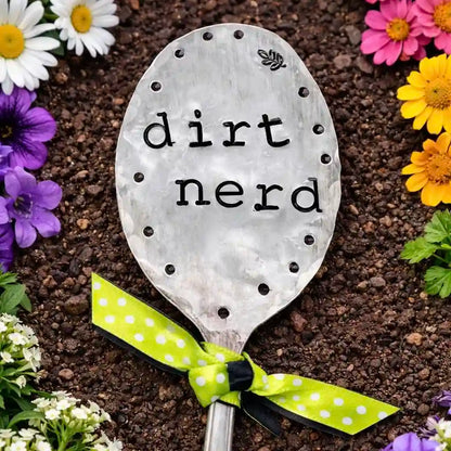 Dirt Nerd Silver Plate Spoon Garden Marker