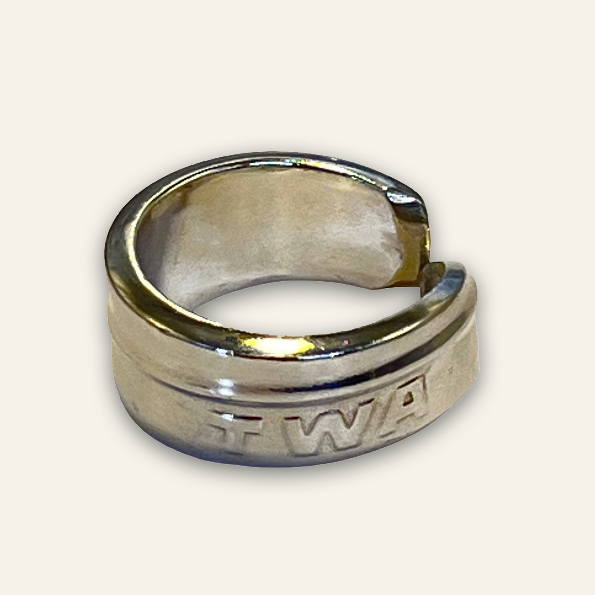 silver-plated spoon ring – airline nostalgia jewelry
