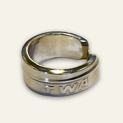 silver-plated spoon ring – airline nostalgia jewelry