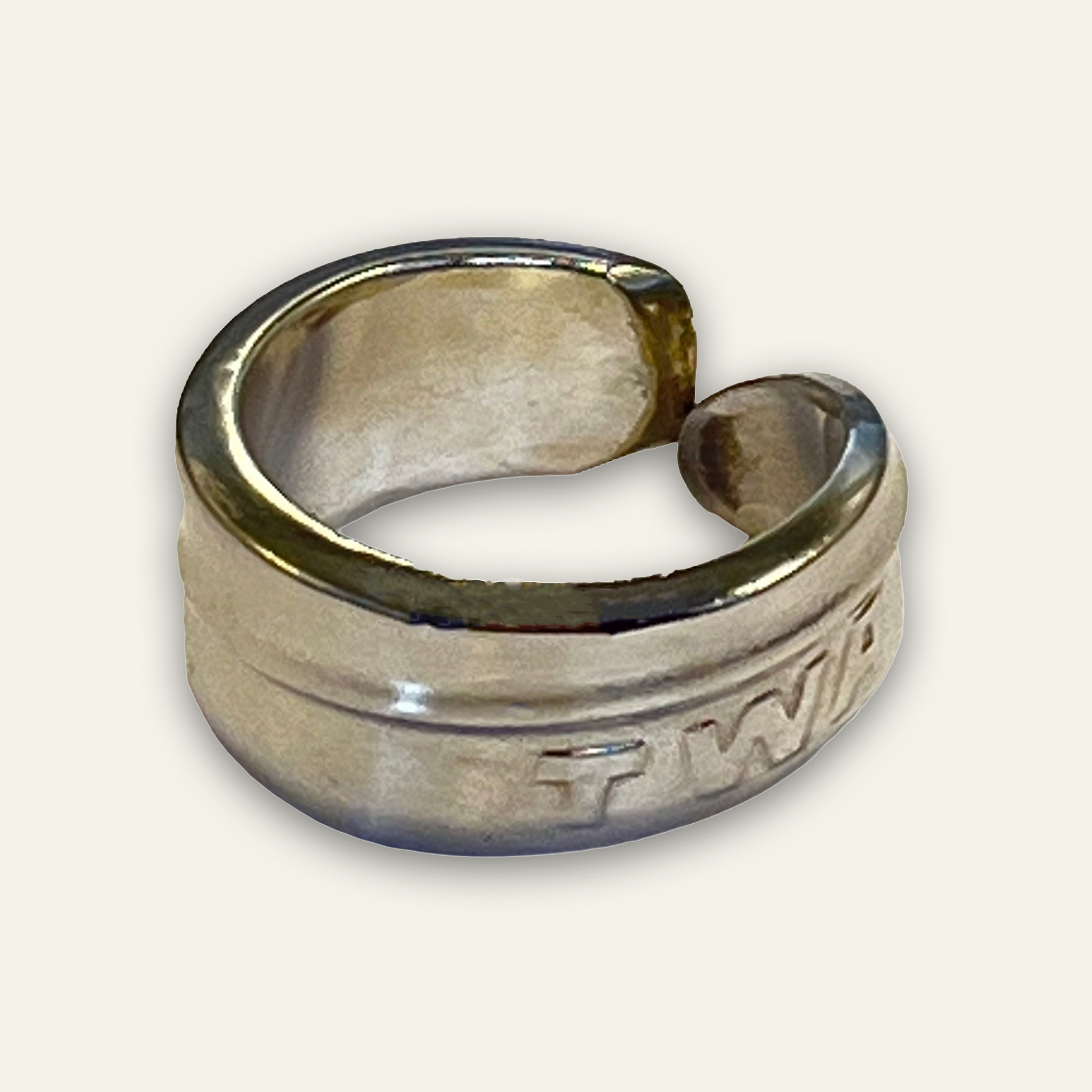silver-plated spoon ring – airline spoon jewelry