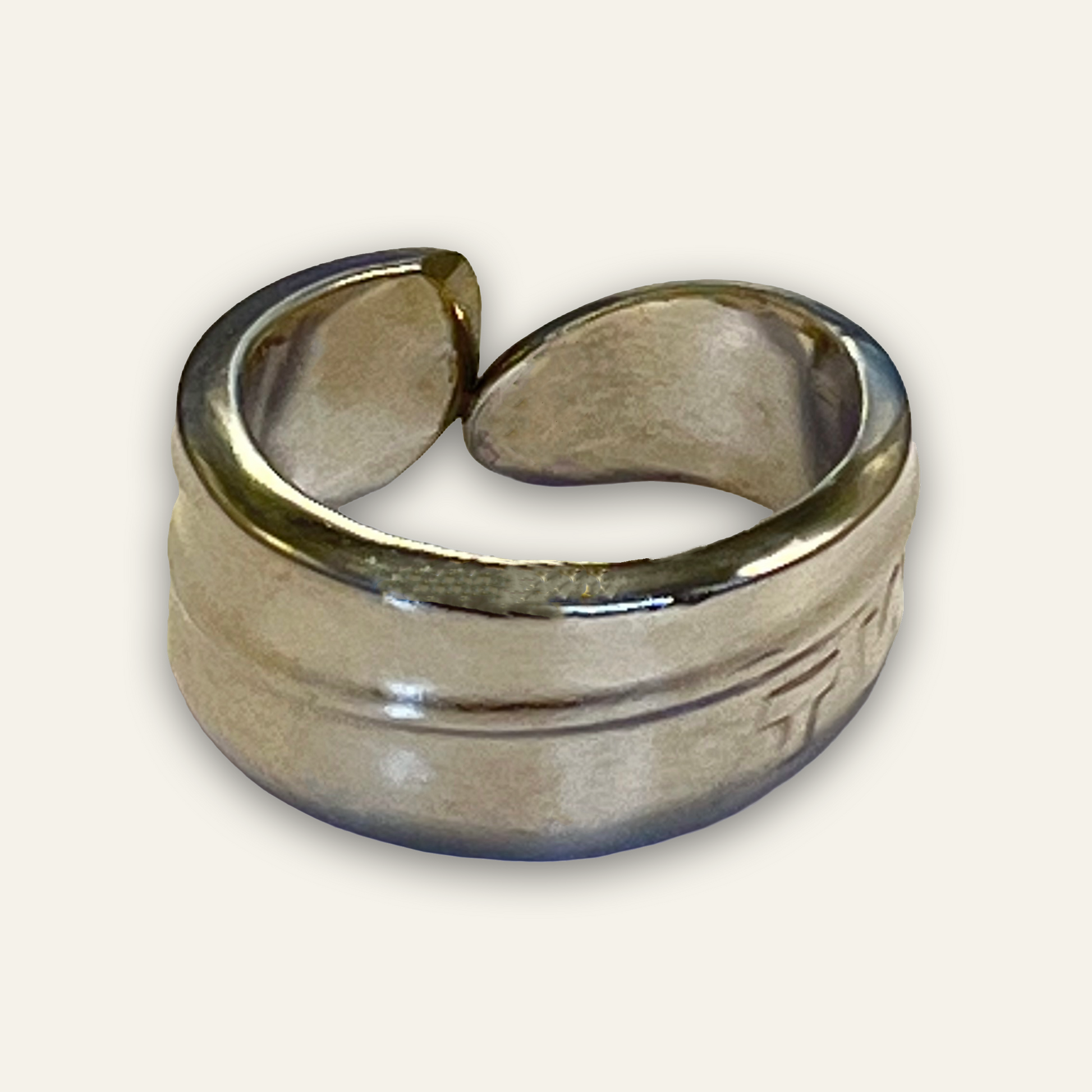 silver-plated spoon ring – aviation history ring
