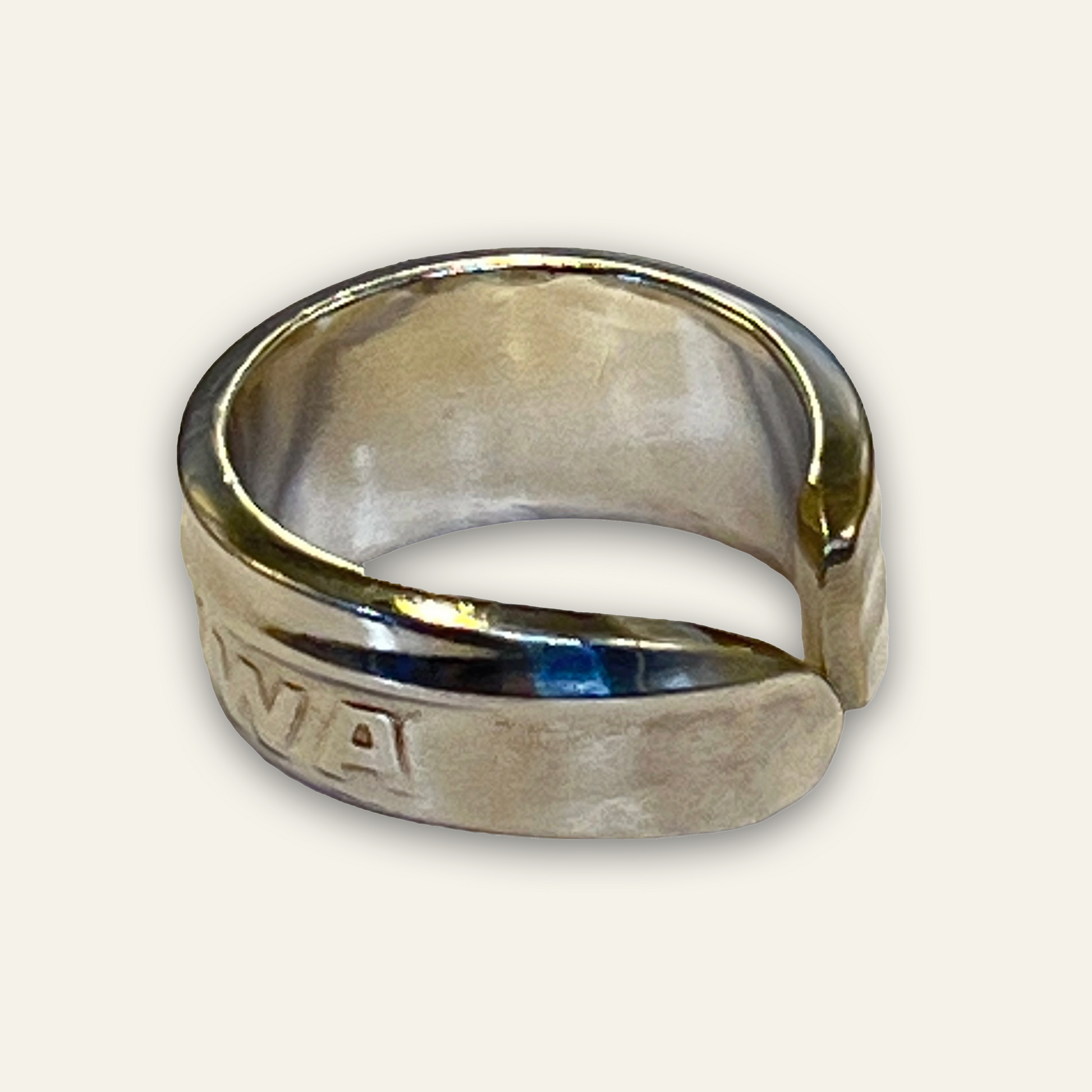 silver-plated spoon ring – golden age of flight jewelry