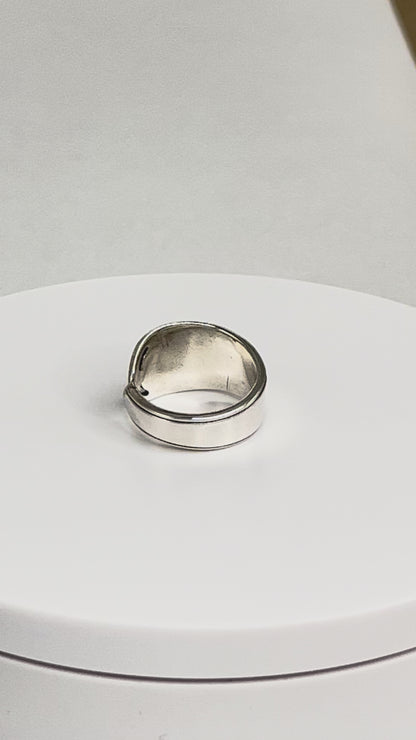 Art Nouveau Inspired Silver-Plate Spoon Ring