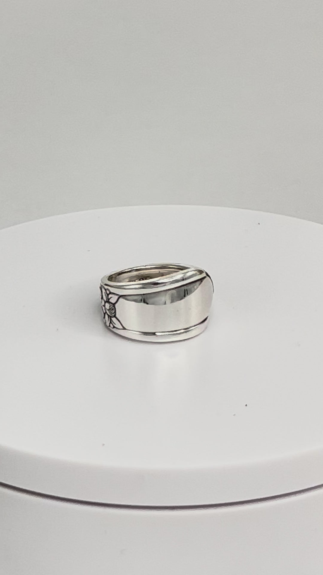 Upcycled silverware spoon ring featuring artisan craftsmanship